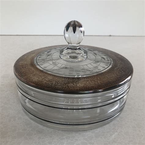 glass trinket dish with lid